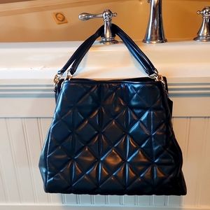 Coach Black Quilted Leather Bag with wallet NEW
